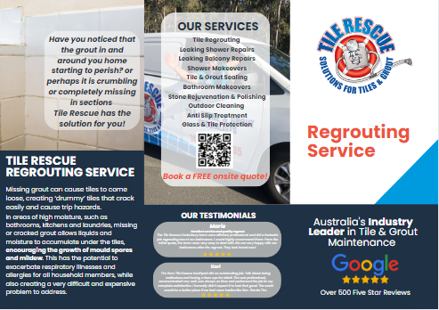 Regrouting Service Brochure Packs of 20 – Tile Rescue Wholesale Shop